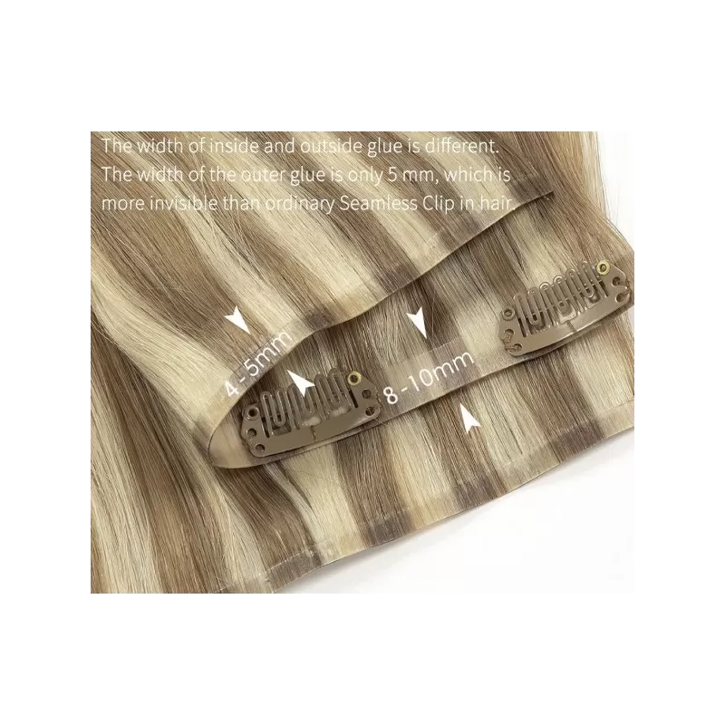 30cm Seamless Clip-in Hair Extensions - Black
