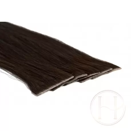 1b bardzo ciemny brąz Włosy na taśmie silikonwej 50cm skin weft TAPE ON