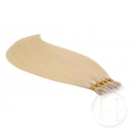 613 najjaśniejszy blond 50cm GoldLine MIKRORINGI 20szt. REMY
