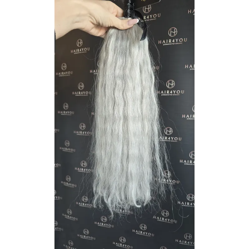 57cm 69g SLAVISCHES JUNGFRAUENHAAR grau