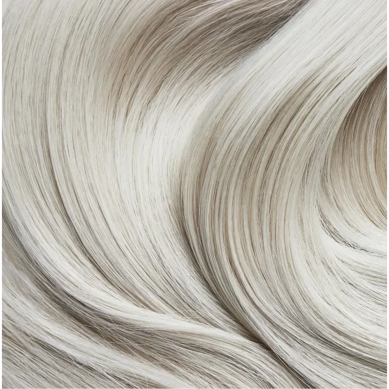 Silber 40cm FLAT KERATIN Haare GoldLine SOFT Mini Bonds
