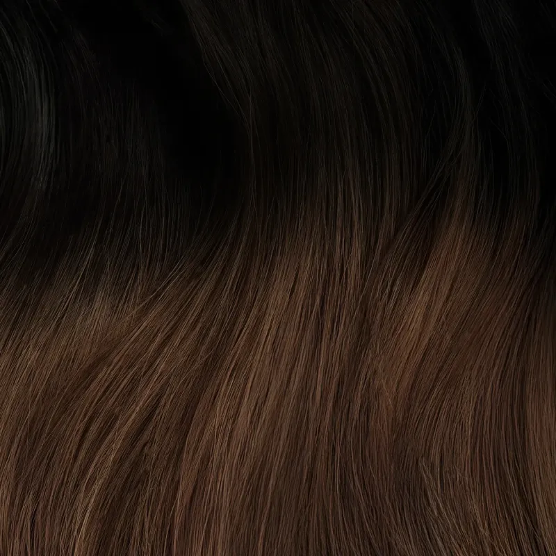 1b/5 Espresso 60cm FLAT KERATIN Haare GoldLine SOFT Mini-Bondings