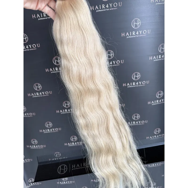 59cm 81g Slawisches Echthaar blond aufgehellt
