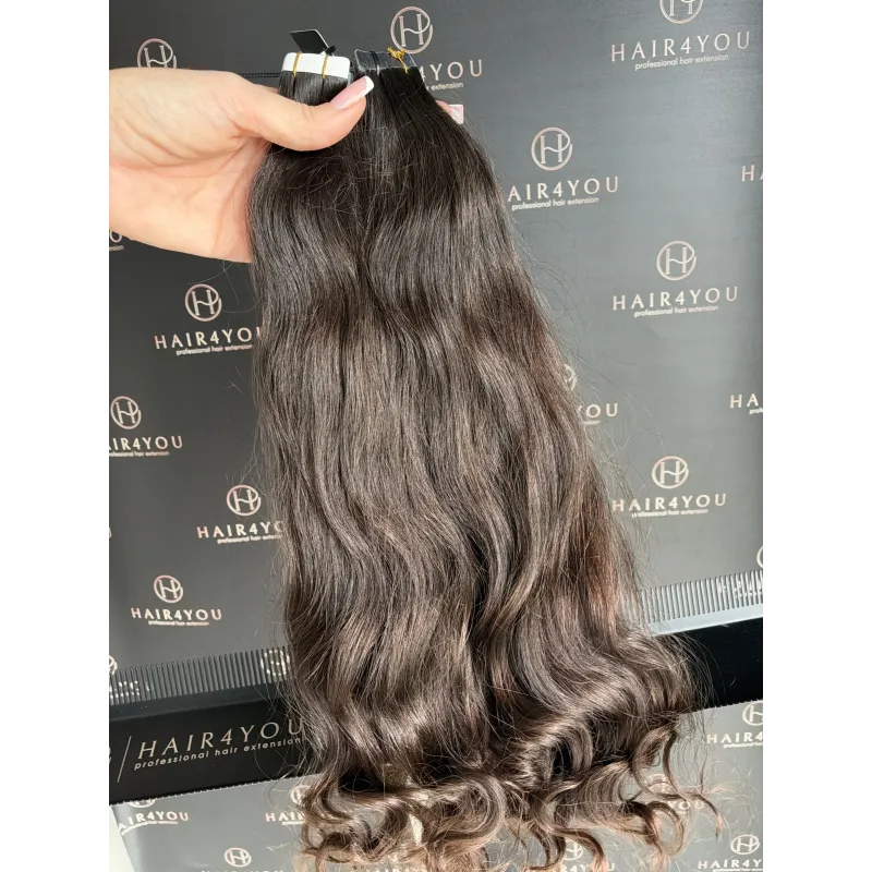 44cm 78g SLOWENISCHES JUNGFRAUHAAR Tape-in 20 Strähnen