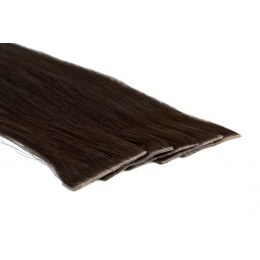 1b bardzo ciemny brąz Włosy na taśmie silikonwej 50cm skin weft TAPE ON