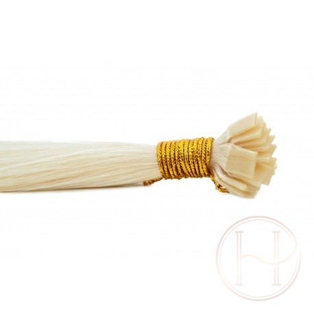 60a popielaty blond 50cm GoldLine MIKRORINGI 20szt. REMY
